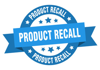 Obraz premium product recall ribbon. product recall round blue sign. product recall