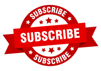 subscribe ribbon. subscribe round red sign. subscribe