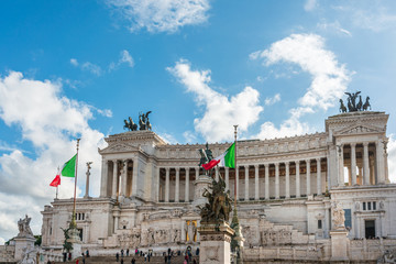 ROME, ITALY - January 17, 2019: The Vittorio Emanuele II Monument in Rome, ITALY