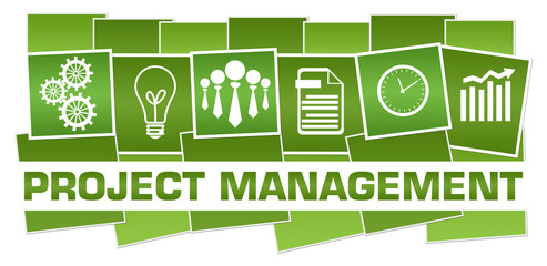 Project Management Business Symbols Green Horizontal Stripes 