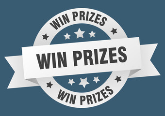 win prizes ribbon. win prizes round white sign. win prizes
