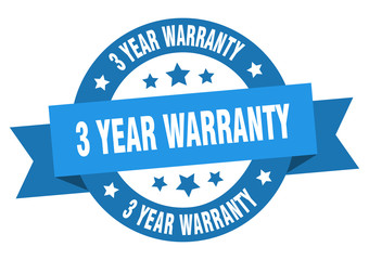 Obraz premium 3 year warranty ribbon. 3 year warranty round blue sign. 3 year warranty