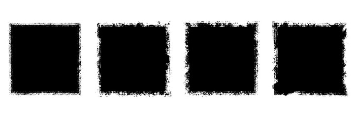 Set of grunge backgrounds black on white background