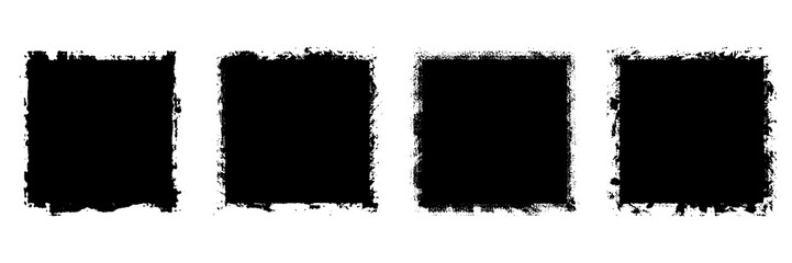 Set of grunge backgrounds black on white background