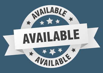 available ribbon. available round white sign. available