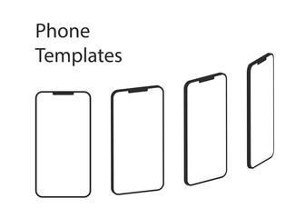 Three frameless cell phone templates