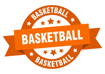 basketball ribbon. basketball round orange sign. basketball