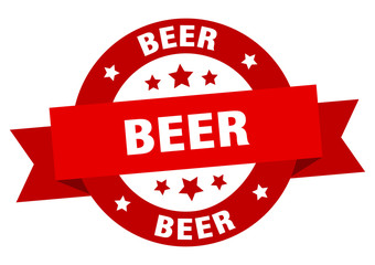 beer ribbon. beer round red sign. beer