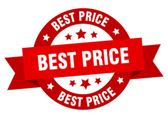 best price ribbon. best price round red sign. best price