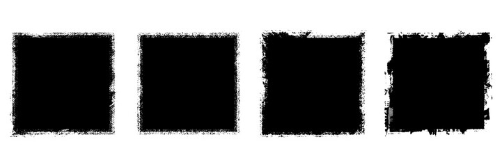 Set of grunge backgrounds black on white background