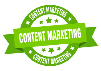 content marketing ribbon. content marketing round green sign. content marketing