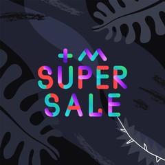 Fototapeta premium Abstract trendy illustration background media sale post, placard,flat style advertising campaign design elements. Easy customizing art for covers, banners, flyers and posters.