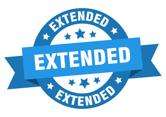 extended ribbon. extended round blue sign. extended