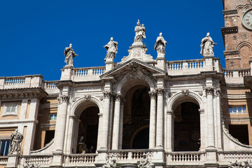 Fototapeta na wymiar The historical Basilica of Saint Mary Major built on 1743 in Rome