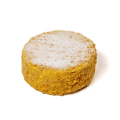 Honey cake Medovik isolated on white background