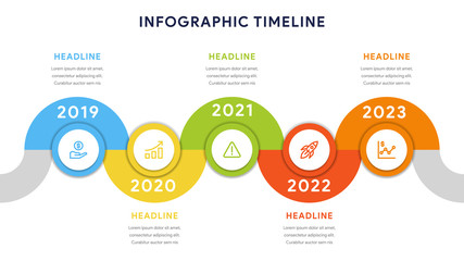 Infographic elements for content, diagram, flowchart, steps, parts, timeline, workflow, chart with five options. Vector illustration