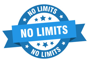 no limits ribbon. no limits round blue sign. no limits