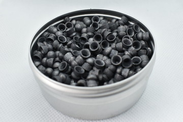 Airgun pellets for use in either an air pistol or air rifle.