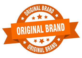 original brand ribbon. original brand round orange sign. original brand