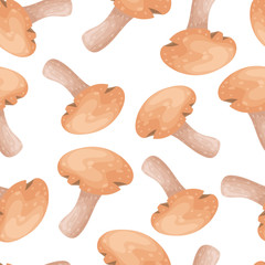 Forest autumn mushrooms seamless pattern.
