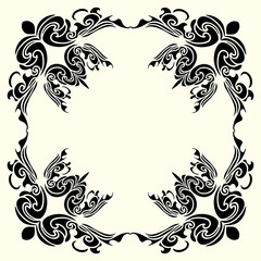 Isolated beautiful patterned frame.Ornament pattern.Can be used for designer wallpapers, for textile, packaging, printing or any desired idea.
