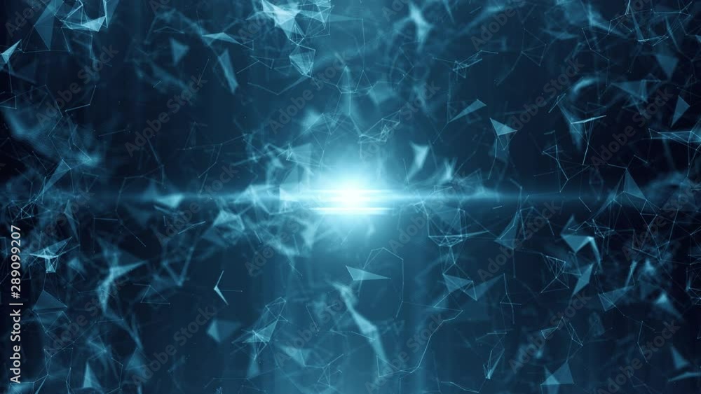 Poster abstract fragment and connection of points and lines. technology concept. seamless looping. 3d rende