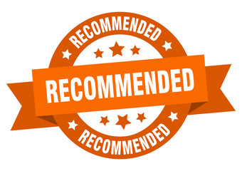 recommended ribbon. recommended round orange sign. recommended