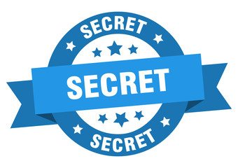 secret ribbon. secret round blue sign. secret
