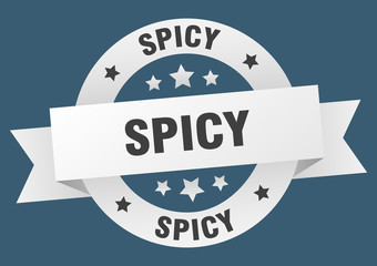 spicy ribbon. spicy round white sign. spicy