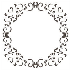 Isolated beautiful patterned frame.Ornament pattern.Can be used for designer wallpapers, for textile, packaging, printing or any desired idea.