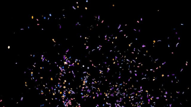 Explosion multi-colored Confetti Fountain with alpha channel
