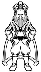 King Standing Line Art