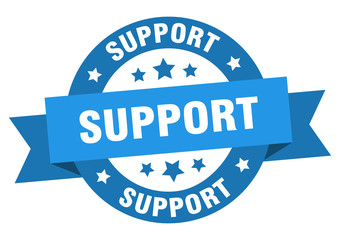 support ribbon. support round blue sign. support