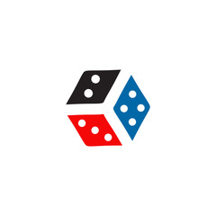 Dice game logo design icon vector template