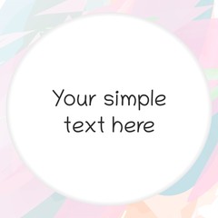 Square vector background with space for your text. Square pastel frame for your design. Light abstract background. Cream, light blue, pastel pink colors. Vector trendy geometric poster.