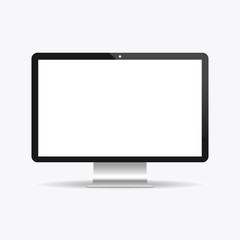 Realistic computer display on white background