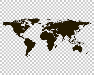 Fototapeta na wymiar World map on isolated background vector illustration