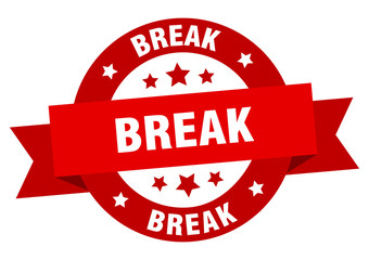 break ribbon. break round red sign. break