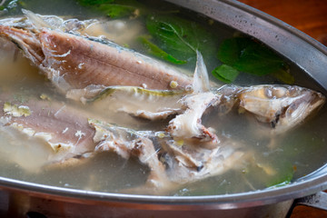 Boiled mackerel spicy and sour soup