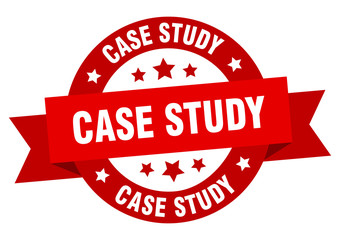 case study ribbon. case study round red sign. case study