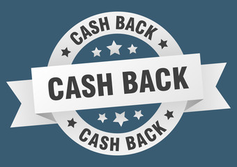 cash back ribbon. cash back round white sign. cash back