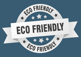 eco friendly ribbon. eco friendly round white sign. eco friendly