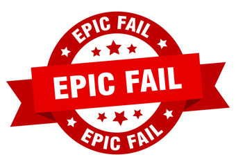 epic fail ribbon. epic fail round red sign. epic fail