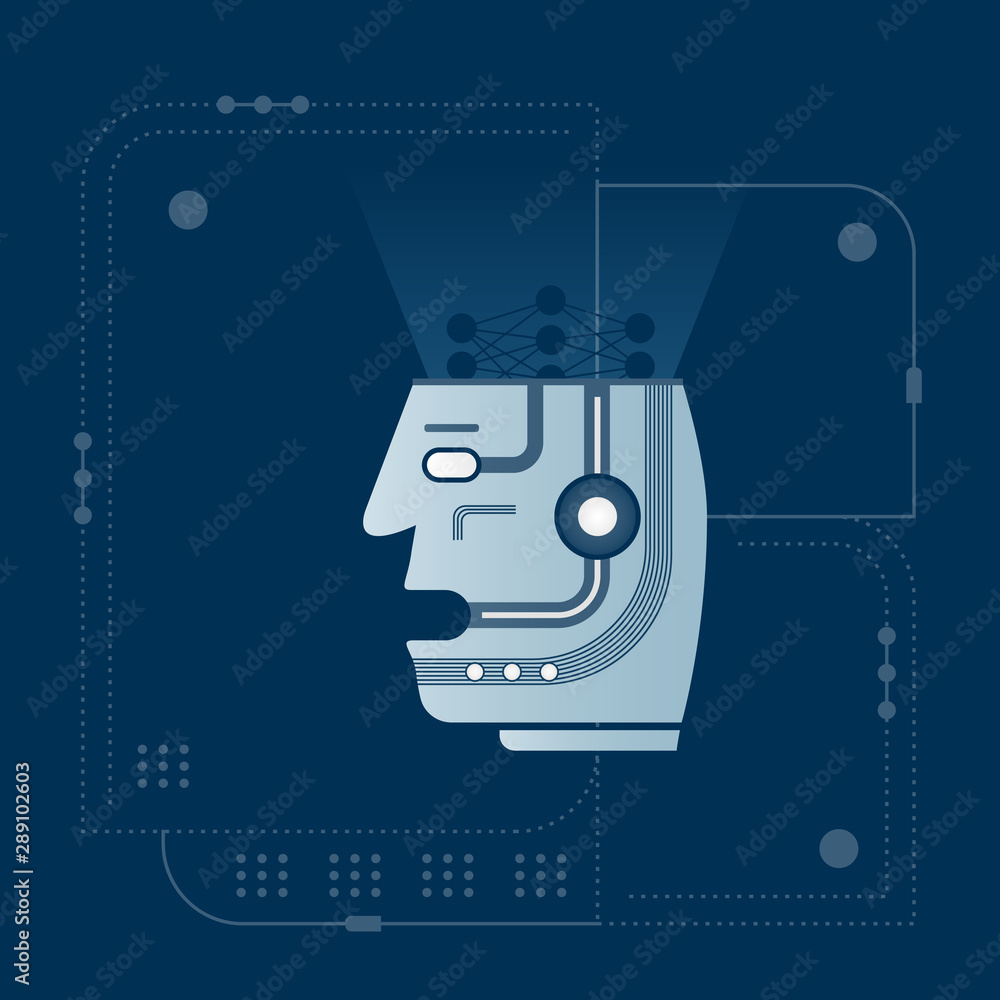 Poster artificial mind inside head processes information