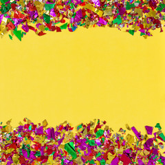 Confetti decoration yellow background Holidays banner