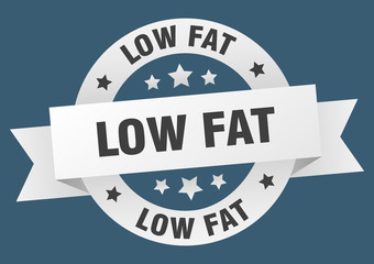 Fototapeta premium low fat ribbon. low fat round white sign. low fat