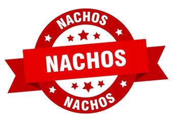 nachos ribbon. nachos round red sign. nachos
