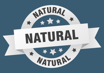 Fototapeta premium natural ribbon. natural round white sign. natural
