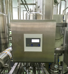Machine control panel for industrial plants