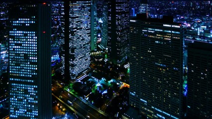 大都会新宿高層ビル街と東京心の街並 Wall Mural Wallpaper Murals Oka
